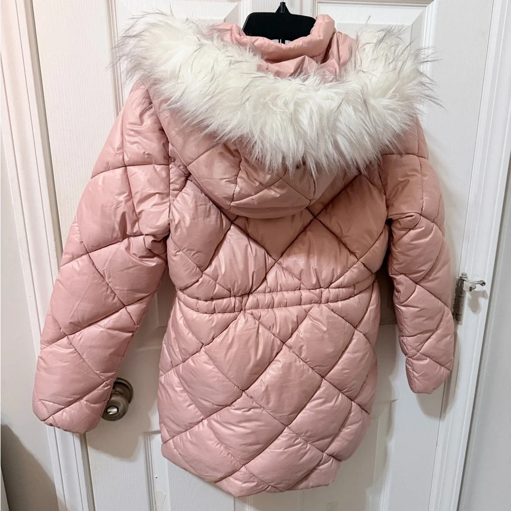 Michael Kors Pink Puffer Jacket With Fur Hood Size 16 Big Kids fits size S in W